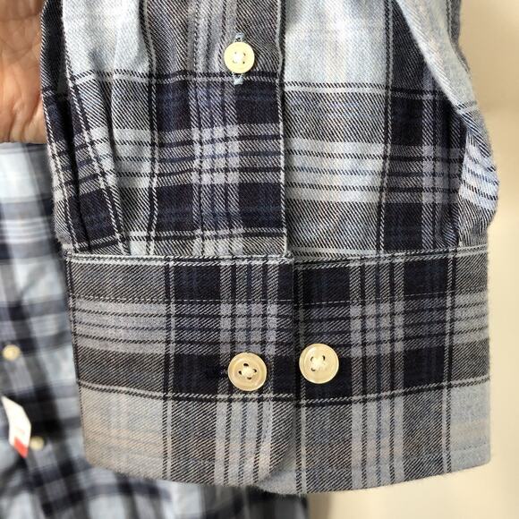 Joseph Abboud Classic Fit Cotton Cashmere Blue Plaid Button-Up Shirt Size 2X - Picture 4 of 5